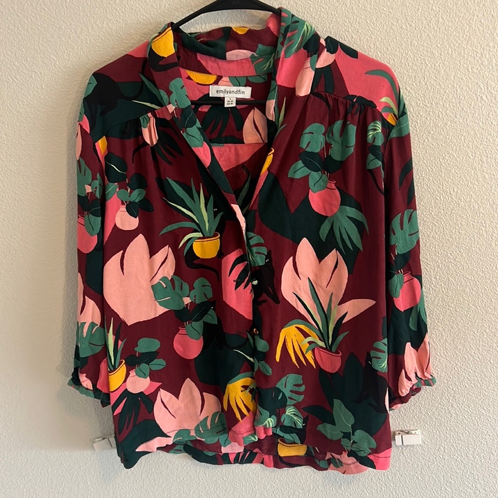 Emily and fin small button quarter length sleeve